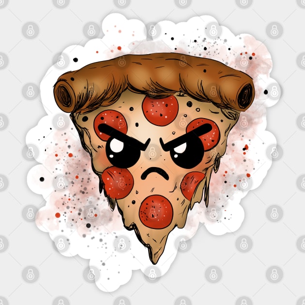 Grumpy Pizza Sticker by H. R. Sinclair